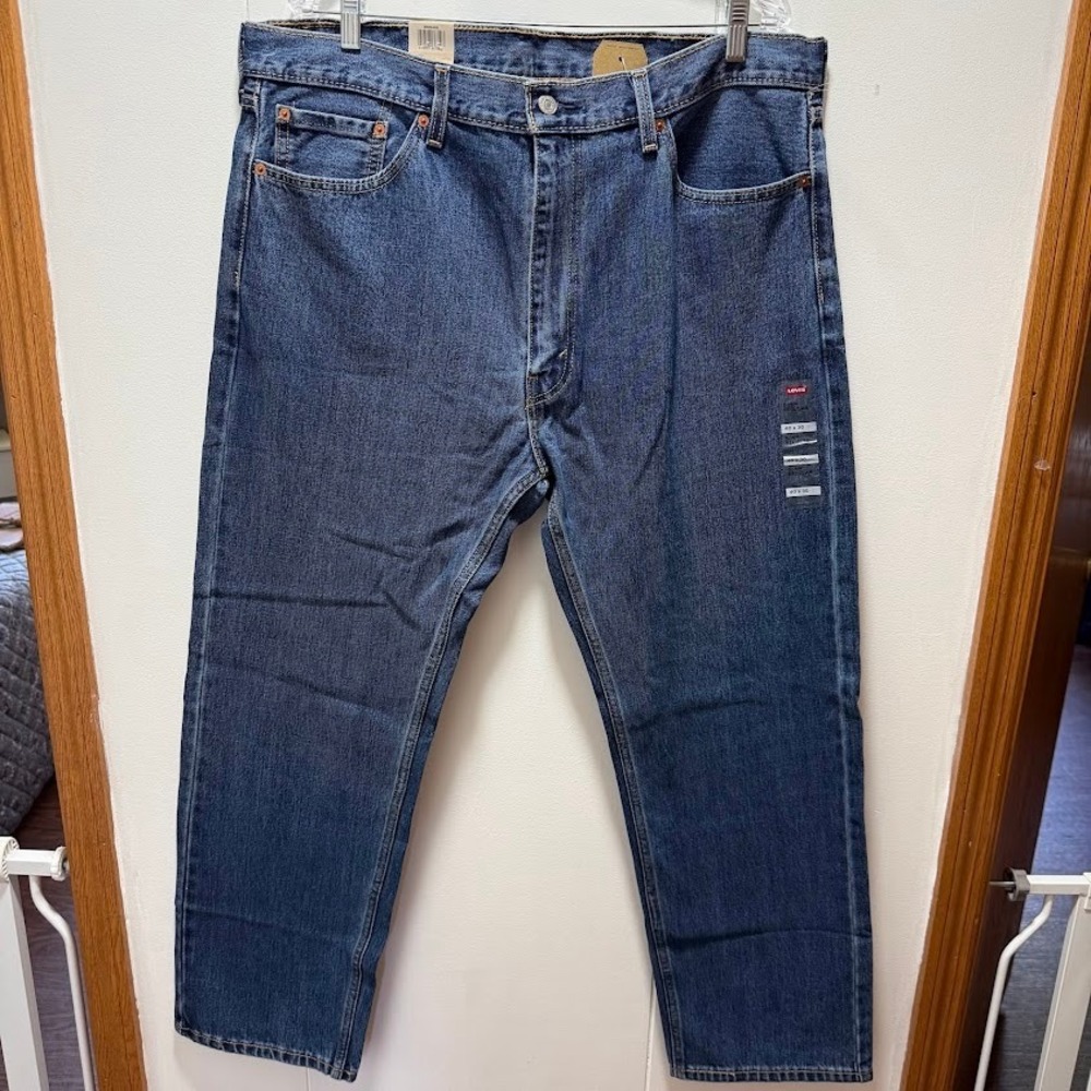 Levis 505 Regular Fit Straight Leg Blue Denim Jeans Mens 40x30 New With Tags